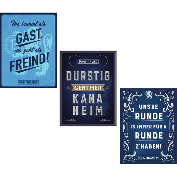 Puntigamer Blechschild 3er-Set